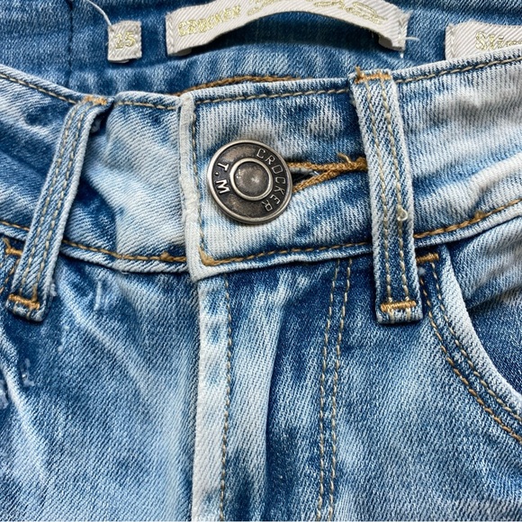 Vintage Crocker Light Blue Faded Distressed Jeans Slim Straight Low Rise  25x30 - Picture 8 of 12